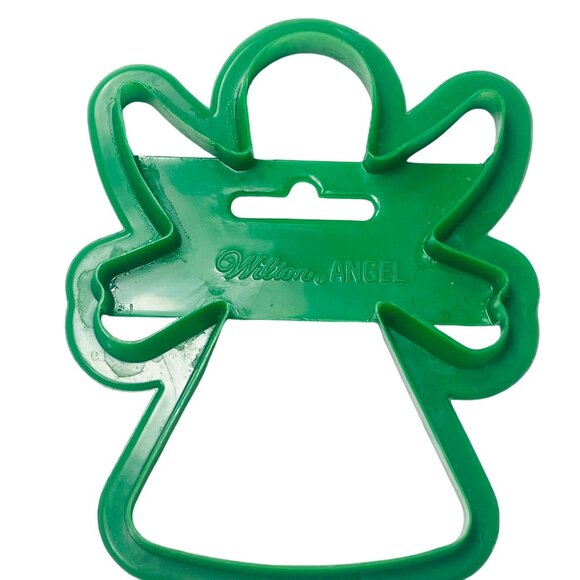 Wilton 1989 Green 4 inch Holiday Angel Cookie Cutter vintage - Picture 1 of 7